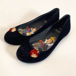 Melissa Black Flats with Red Accents